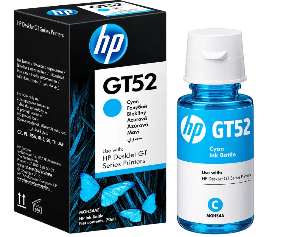 Frasco de Tinta HP GT52 Azul Original